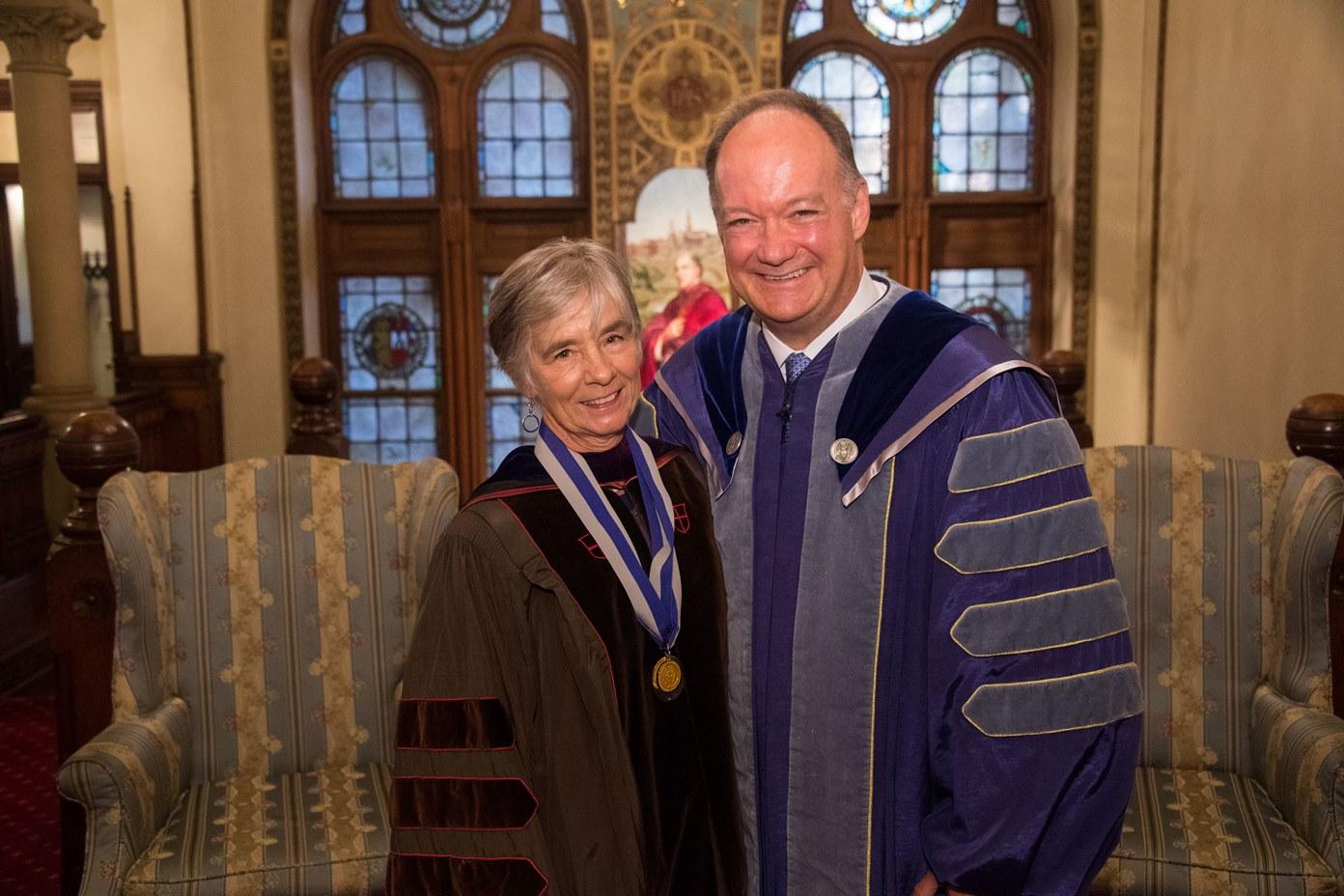 Professor Howard with President DeGioia