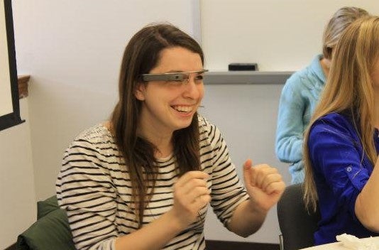 Student Trying Out Google Glass